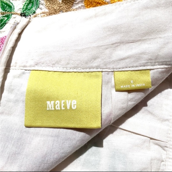 Maeve Anthropologie Ayaka Popcorn Lace Cream Floral Embroidery Skirt - Picture 14 of 16